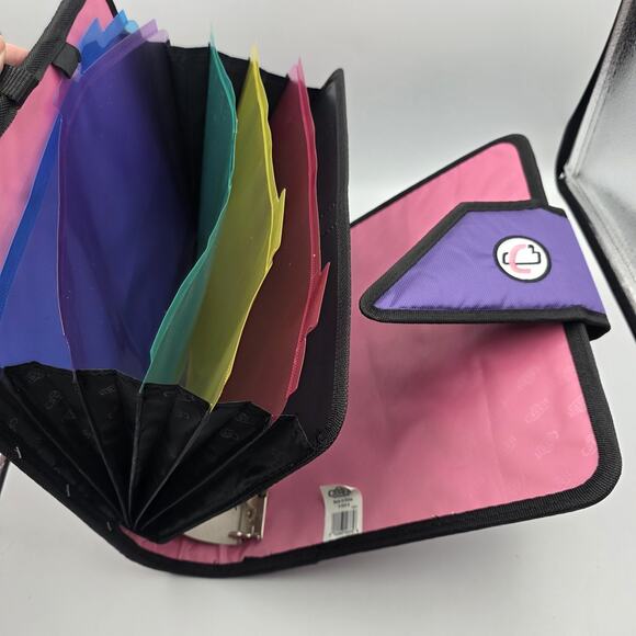 CASE-IT THE OPEN TAB 3-Ring Binder Notebook 2” Multi Pocket File PouchExpandPInk - Picture 4 of 4